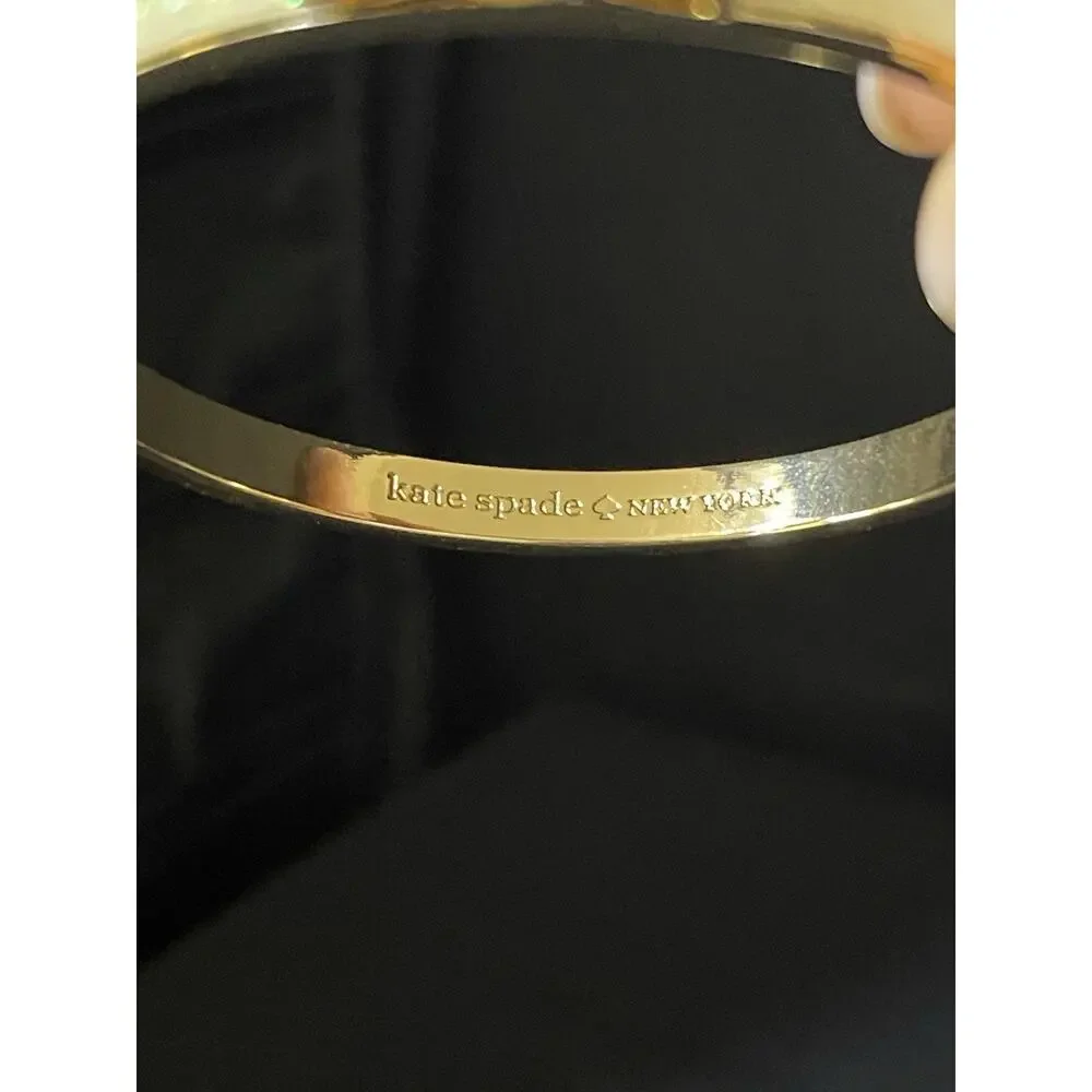 Kate Spade New York Moon River Opal Glitter Bangle Bow Gold-tone